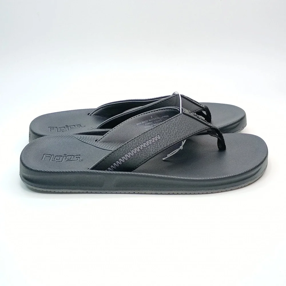 Flojos Flip Flop Men Size 8 Black Synthetic Thong Sandals